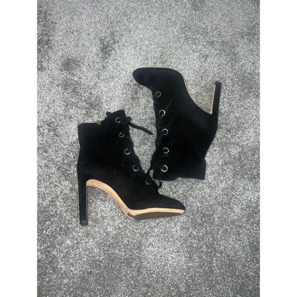 Jimmy‎ Choo Black Suede Blayre 85 Ankle Length Boots Size 5.5